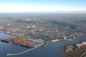 birds eye photograph of Avonmouth port